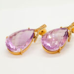 Aretes Amatista y Diamantes