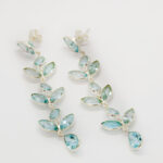 Aretes Largos en Plata y Piedras Semipreciosas