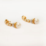 Aretes Vintage Perlas y Diamantes
